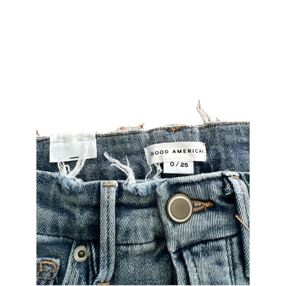 Good American Good Legs Skinny Jeans Indigo Light Wash Button-Fly Size 0 $135 - Picture 6 of 8